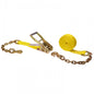2 inch x 30 foot Yellow Ratchet Strap w Chain Extension image 1 of 2