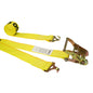 2 inch x 12 foot Yellow Ratchet Strap w FTrack Plate Trailer Hooks image 1 of 4
