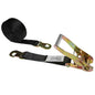 2 inch x 30 foot Black Ratchet Strap w Flat Snap Hooks image 1 of 3