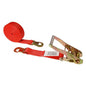 2 inch x 27 foot Red Ratchet Strap w Flat Snap Hooks image 1 of 3