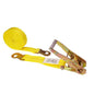 2 inch x 27 foot Yellow Ratchet Strap w Flat Snap Hook image 1 of 3
