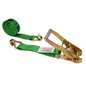 2 inch x 27 foot Green Ratchet Strap w Double J Hook image 1 of 3