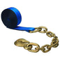 2 inch x 50 foot Blue Winch Strap with Chain Extension