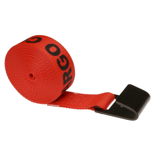 2 inch x 30 foot Red Winch Strap with Flat Hook