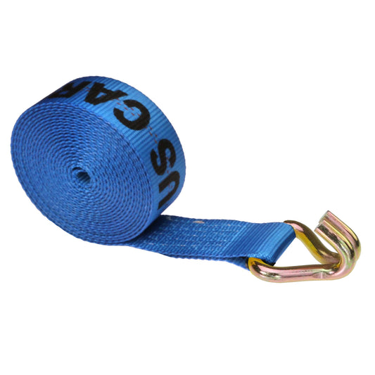 2 inch x 40 foot BLUE Winch Strap with Wire Hook