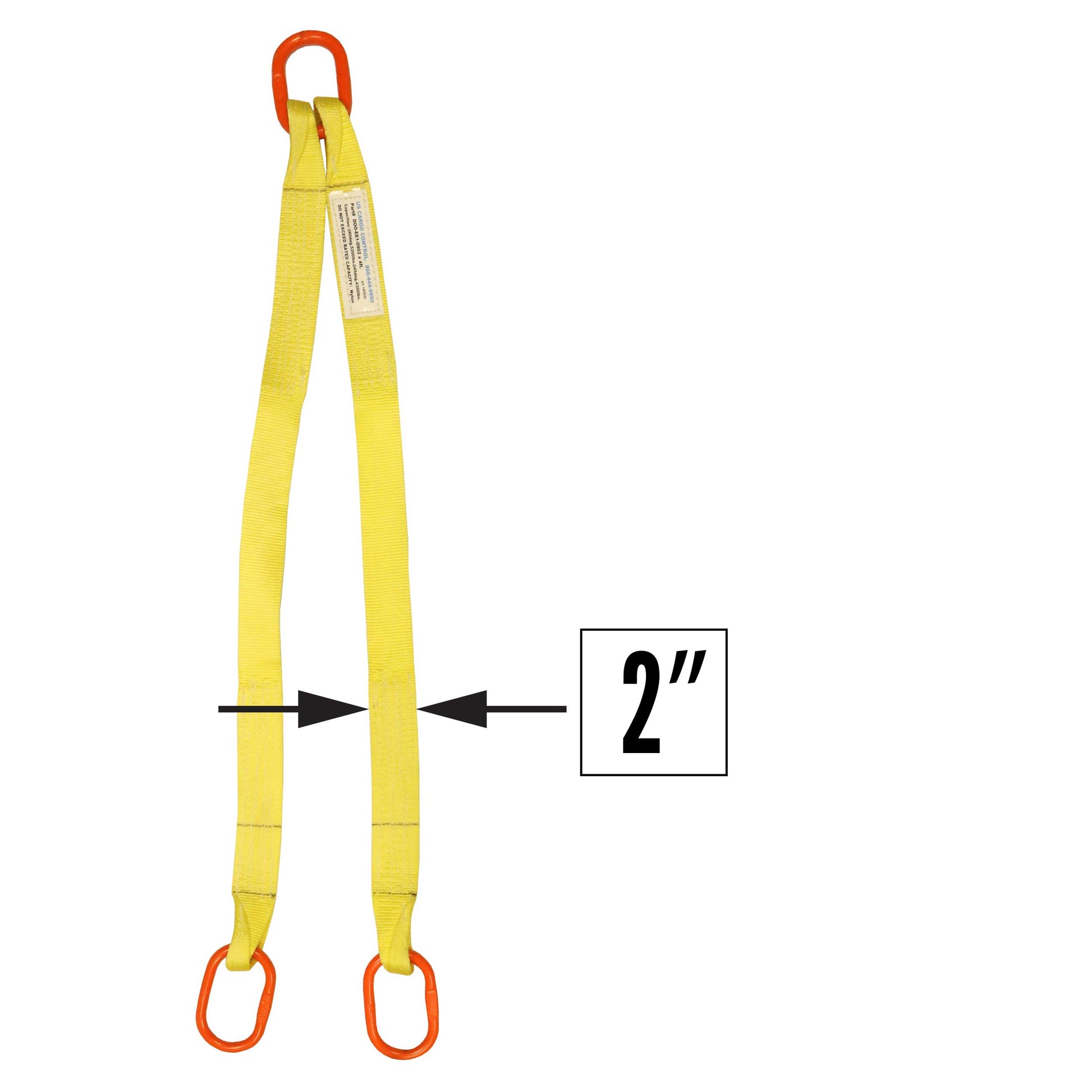 2 inchx6 foot (1 ply) Double Leg Nylon Sling w Master Link Both Ends image 2 of 2