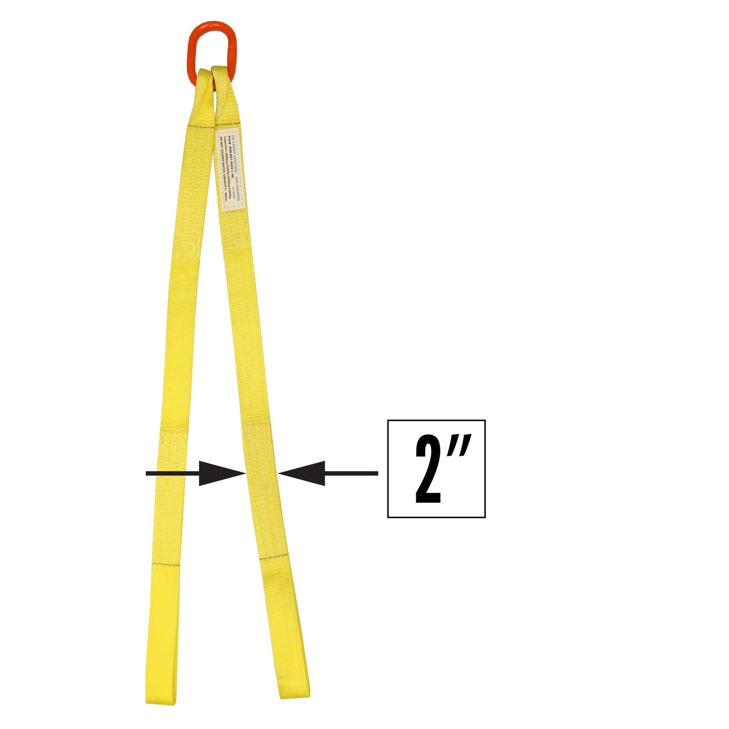 2 inchx20 foot (1 ply) Double Leg Nylon Sling w Master Link & Sewn Loop image 2 of 2