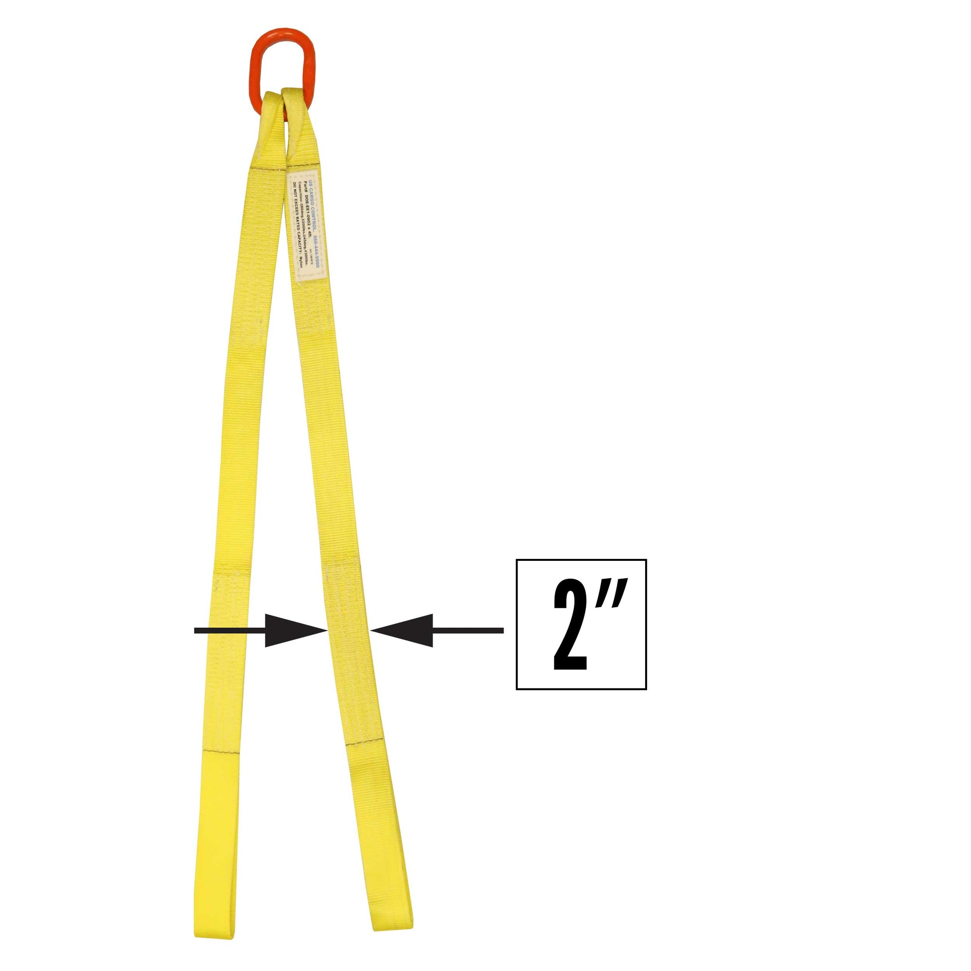 2 inchx16 foot (1 ply) Double Leg Nylon Sling w Master Link & Sewn Loop image 2 of 2