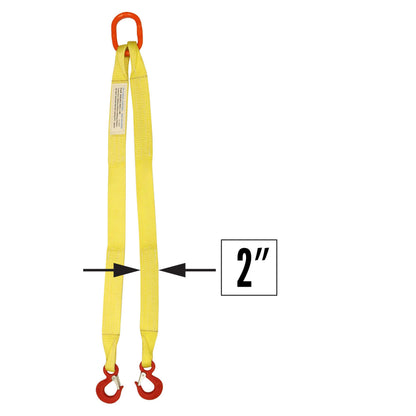2 inchx10 foot (2 ply) Double Leg Nylon Sling w Master Link & Sling Hook image 2 of 2
