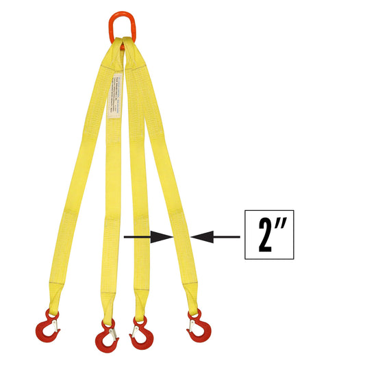 2 inchx16 foot (1 ply) Quad Leg Nylon Sling w Master Link & Sling Hook image 2 of 2