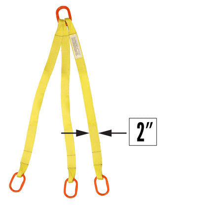 2 inchx16 foot (2 ply) Triple Leg Nylon Sling w Master Link Both Ends image 2 of 2