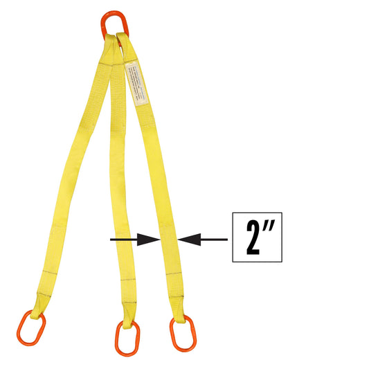 2 inchx12 foot (1 ply) Triple Leg Nylon Sling w Master Link Both Ends image 2 of 2