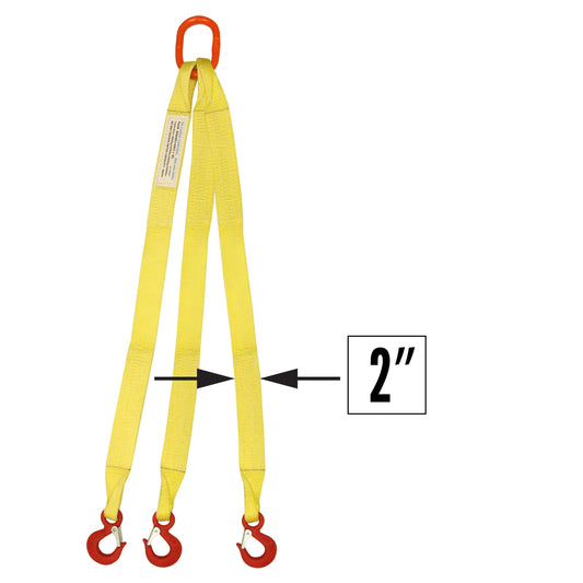 2 inchx18 foot (2 ply) Triple Leg Nylon Sling w Master Link & Sling Hook image 2 of 2