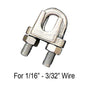 1/16"-3/32" Wire Rope Clip Stainless Steel Type 316