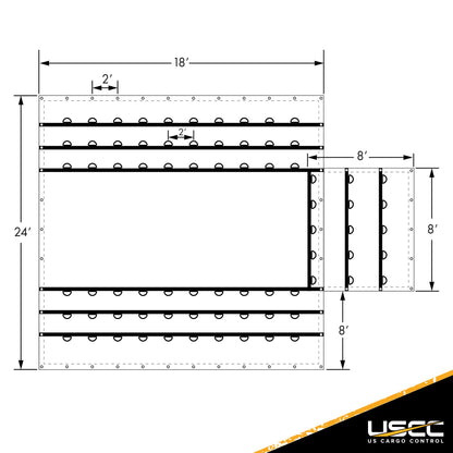 24 foot X 18 foot (8 foot Drop & Flap) Lightweight Lumber Tarp 14 Oz Black Tarp image 4 of 9