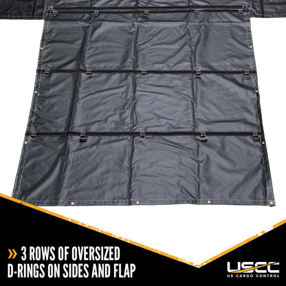 24 foot X 18 foot (8 foot Drop & Flap) Lightweight Lumber Tarp 14 Oz Black Tarp image 5 of 9