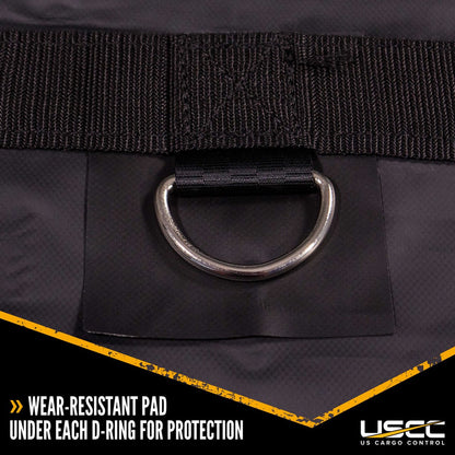 24' X 18' (8' Drop & Flap) Lightweight Lumber Tarp - 14 Oz. Black Tarp