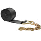 4 x 30 blackline winch strap with yellow zinc chain extension 20 000 lb break strength