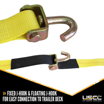 2 inch x 10 foot OEM Replacement Wheel Strap with 2 Swivel J Hooks and 3 Adjustable Rubber Cleats image 4 of 9