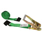 2" x 12' Green Ratchet Strap w/ Black Flat Hook