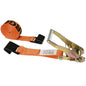 2" x 12' Orange Ratchet Strap w/ Black Flat Hook