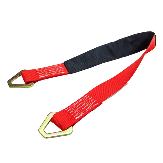 2 inch x 3 foot Red Axle Strap w 2 inch Stamped DRings image 1 of 8