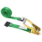 2" x 30' Green Ratchet Strap w/ Black Flat Hook