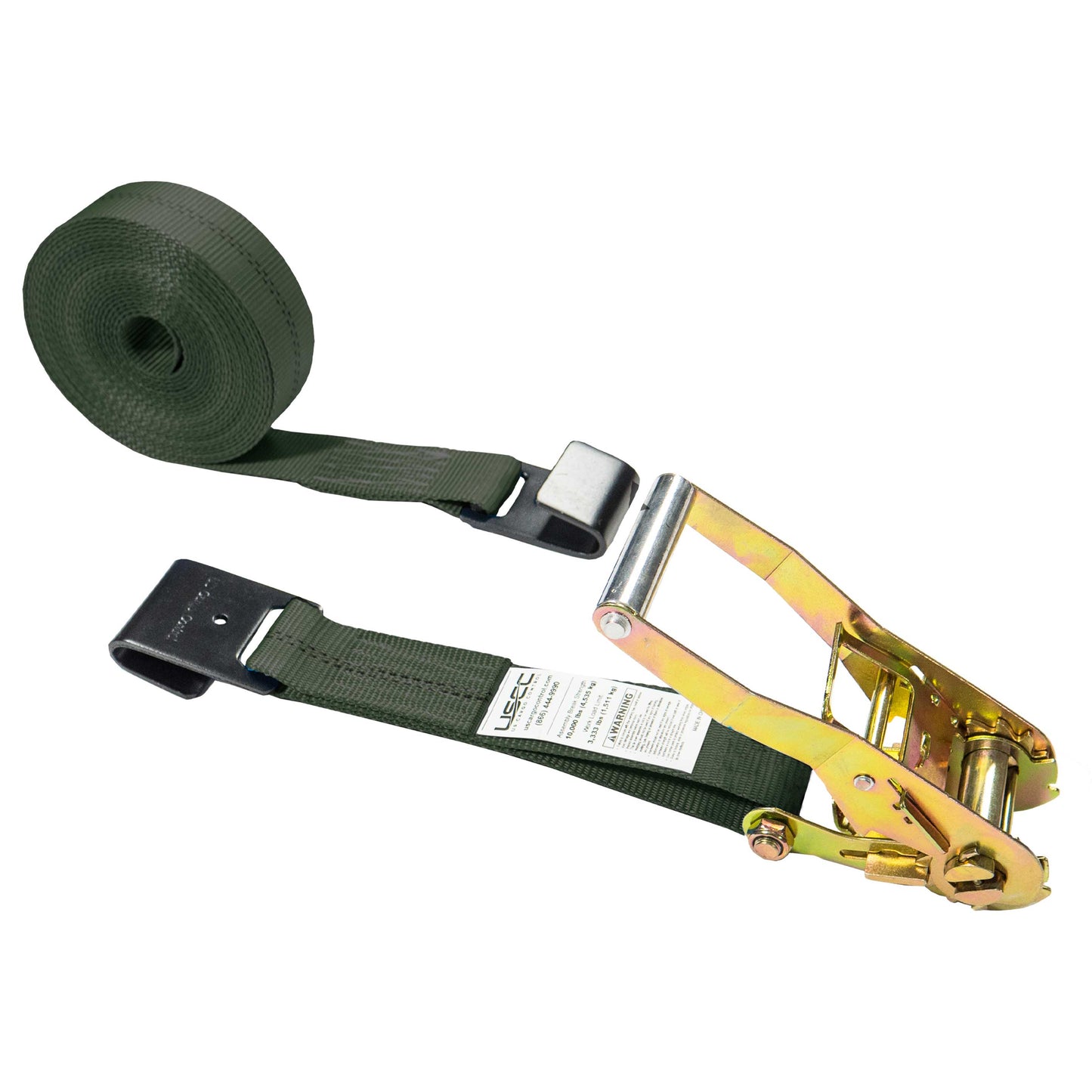 2" Ratchet Strap with Black Flat Hook