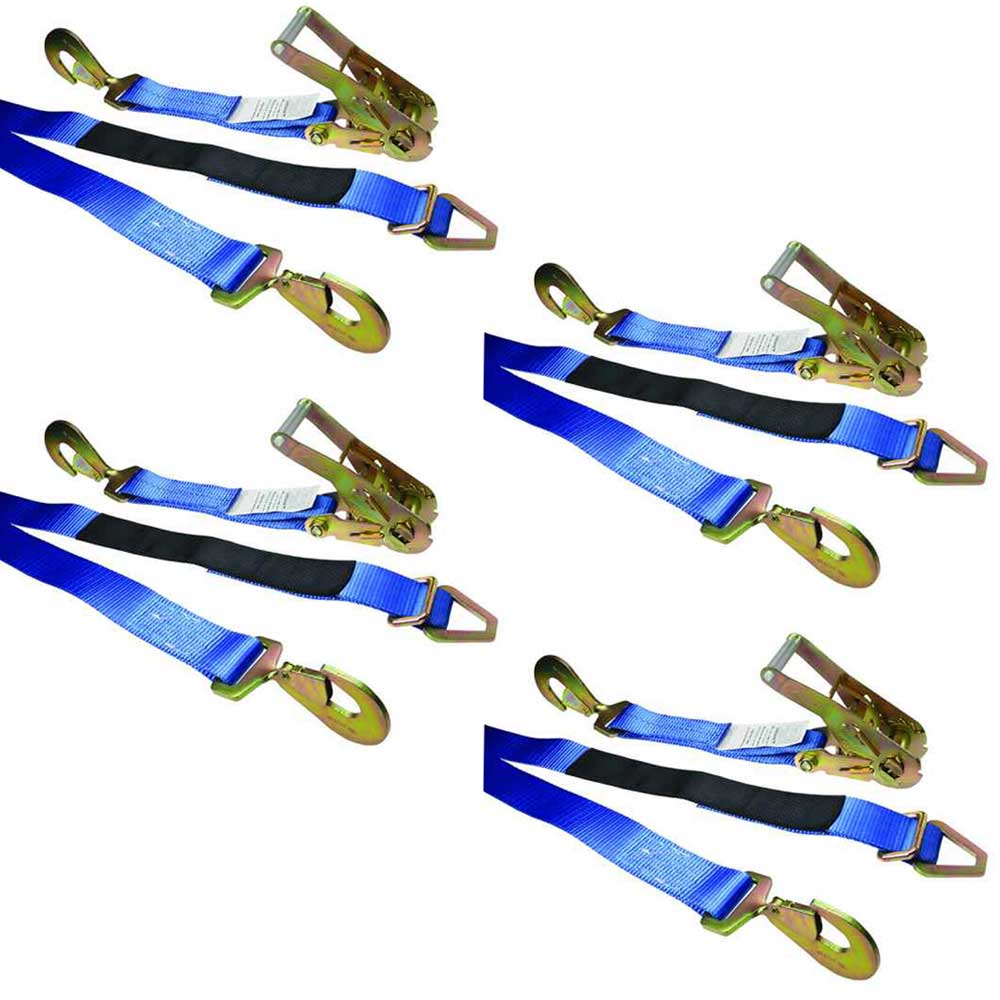 2 inch X 8 foot Blue Axle Straps 10000 lbs Set of 4 image 1 of 9