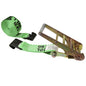 3 inch x 20 foot Green Ratchet Strap w Flat Hooks image 1 of 4