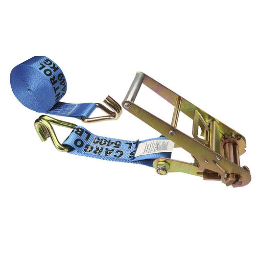 3 inch x 30 foot Blue Ratchet Strap w Wire Hooks image 1 of 3