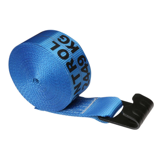 3 inch x 30 foot Blue Winch Strap with Flat Hook