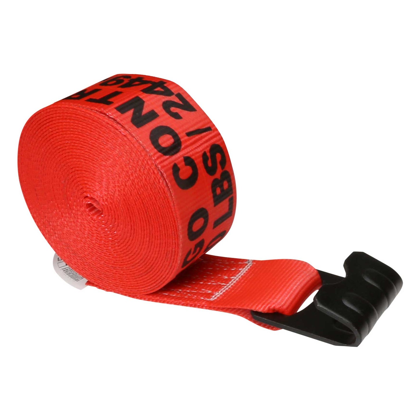 3 inch x 20 foot Red Winch Strap with Flat Hook