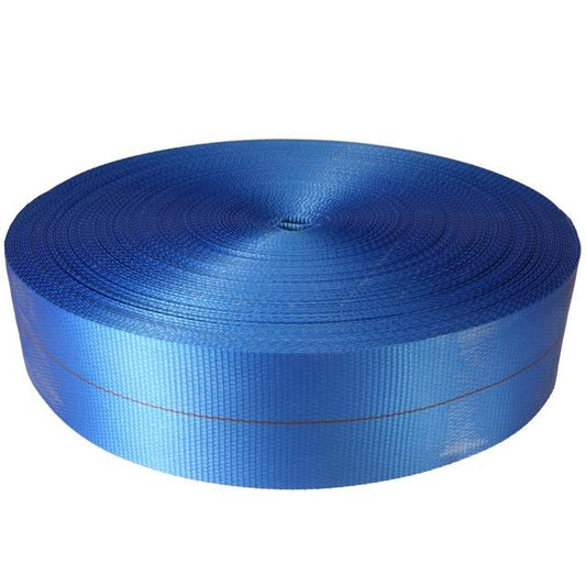 4" x 300' 20K Polyester Cargo Webbing - Blue
