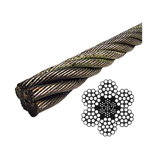 Bright Wire Rope EIPS IWRC - 6x19 Class - 1-3/8" (Lineal Foot)