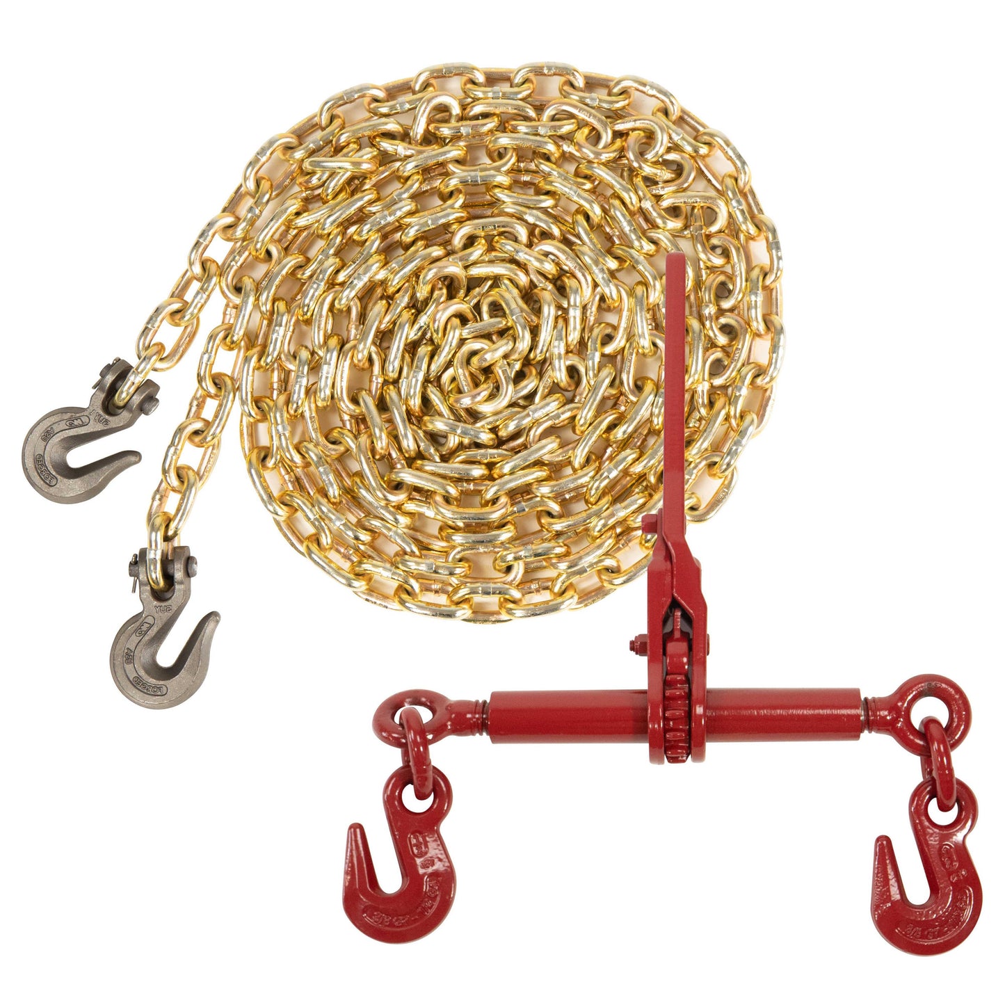 Grade 70 38 inch x 20 foot Chain Ratchet Chain Binder Made in USA Package image 1 of 8