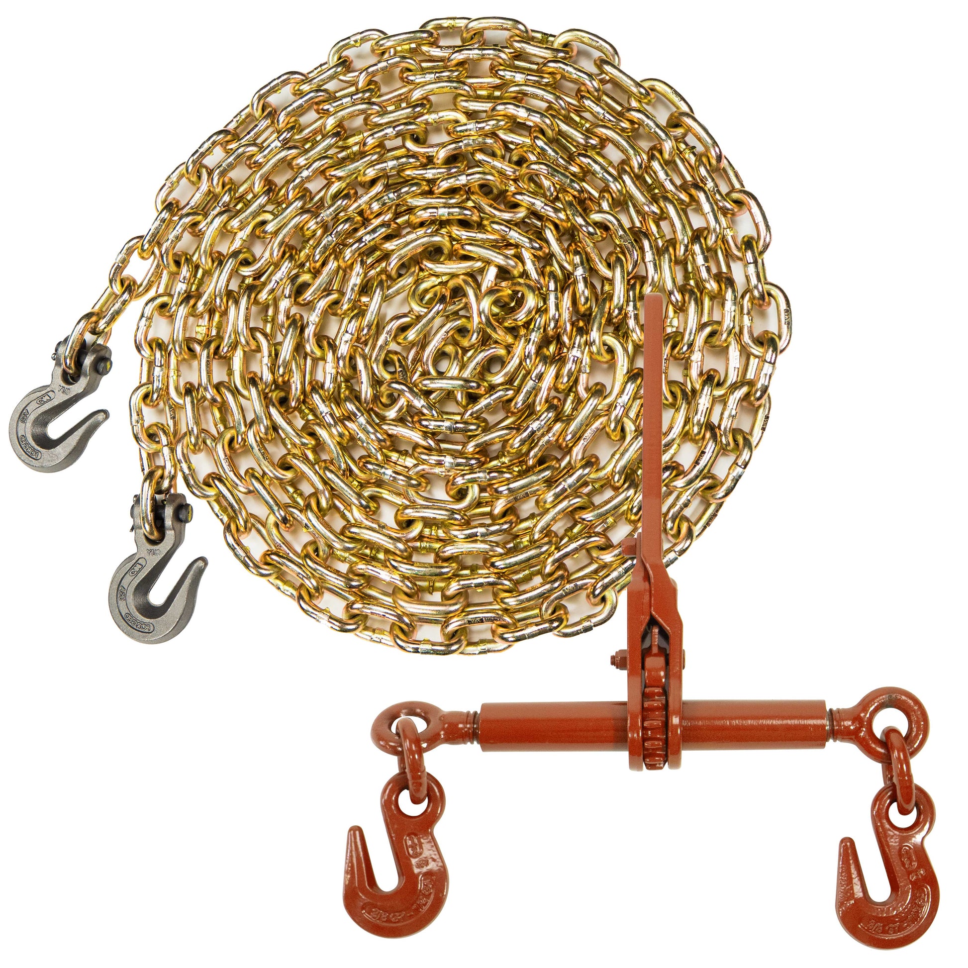 Grade 70 38 inch x 25 foot Chain Ratchet Chain Binder Made in USA Package image 1 of 8