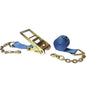 4 inch x 20 foot Blue Ratchet Strap w Chain Extensions image 1 of 3