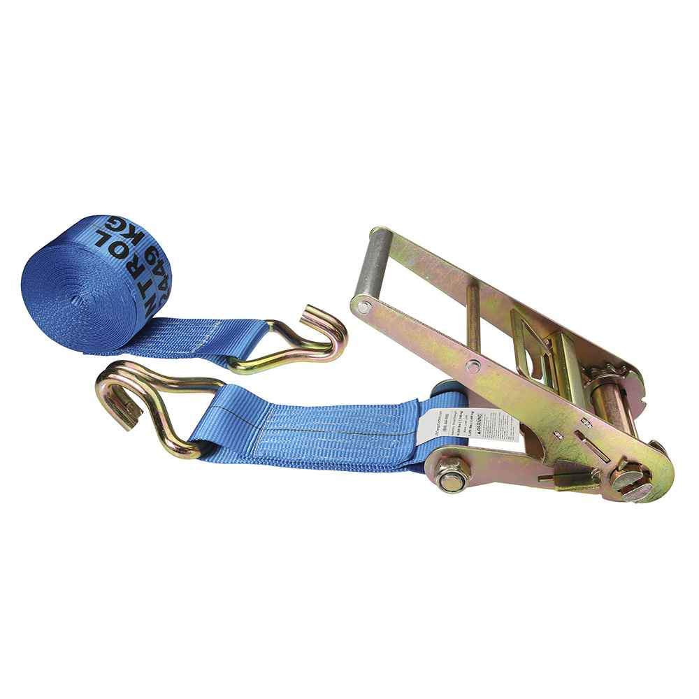 4 inch x 20 foot Blue Ratchet Strap w Wire Hooks image 1 of 3