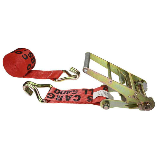 4 inch x 30 foot Red Ratchet Strap w Wire Hooks image 1 of 3