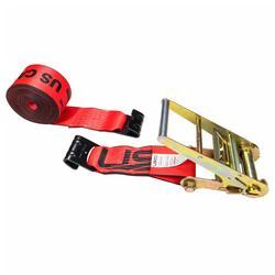 4" x 60' Red Ratchet Strap w/ Flat Hooks