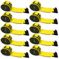 4 inch x 30 foot Yellow Winch Straps w Flat Hook Box of 10 image 1 of 7