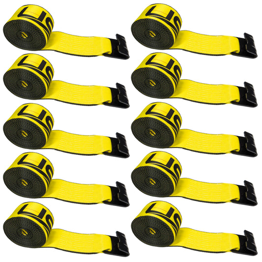 4" x 27' Winch Straps w/ Flat Hook & Defender - Box of 10