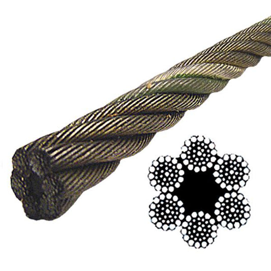 Bright Wire Rope EIPS FC - 6x37 Class - 3/8" (Lineal Foot)