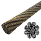 3/8" Spin Resistant Bright Wire Rope EIPS - 8x19 Class (LF)