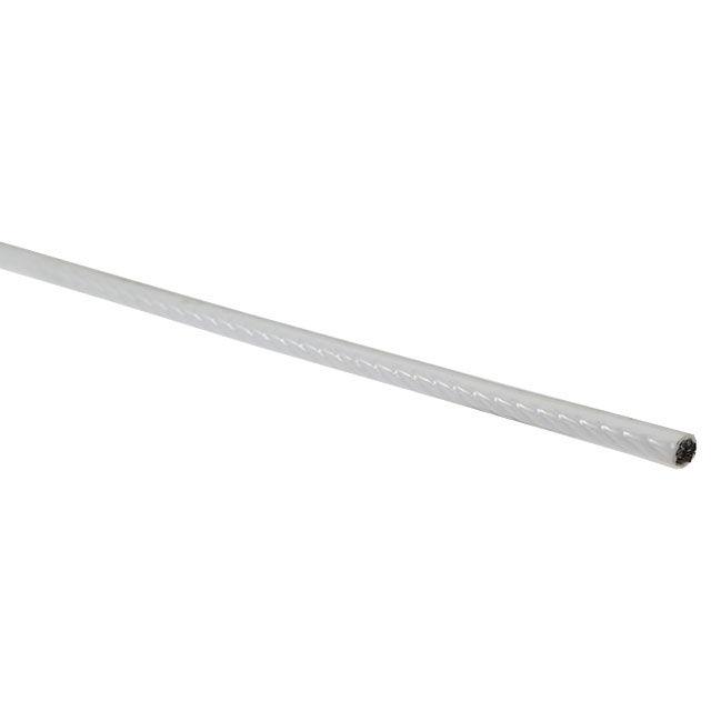 3/16" (1/4") 7 x 19 White Vinyl-Coated Aircraft Cable (by Linear Foot)