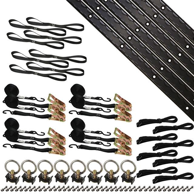 8' Double Tie Down System - Black