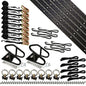 8' Double Tie Down System w/ Wheel Chock - Black