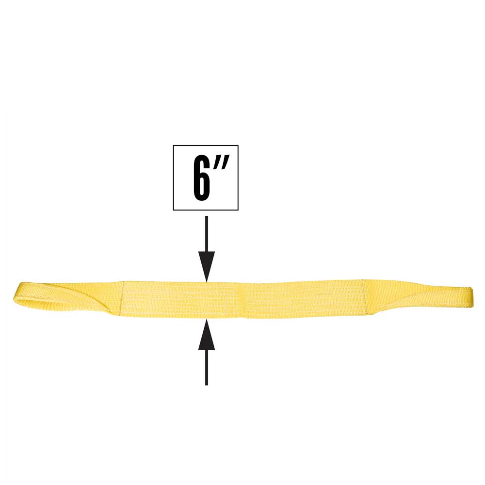 Nylon Lifting Sling Straight Eye & Eye 6 inch x 8 foot 3ply image 4 of 4