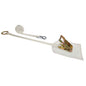 1" x 12' White Tent Strap w/ Cover, Bull Nose Snap Hook & Round Ring